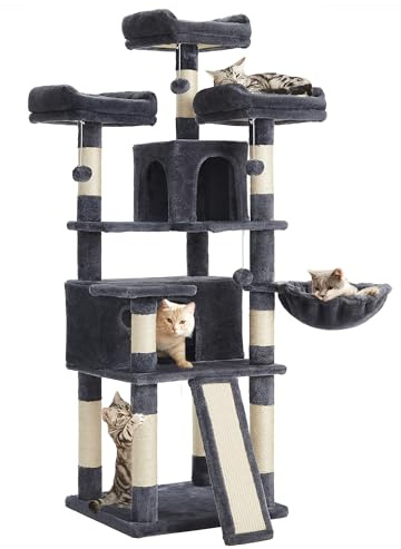 Feandrea Kratzbaum, XXL Katzenbaum, 169 cm, rauchgrau PCT019G01