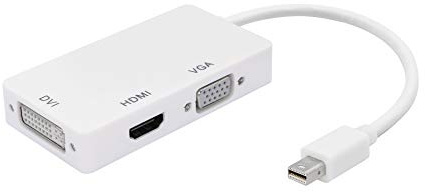 YACSEJAO 3-in-1-Mini-DP-zu-HDMI-, DVI-, VGA-Adapter 4K-Mini-Displayport 1.2-Konverter, Thunderbolt- und Thunderbolt-2-Port-kompatibel für MacBook, PC, Projektor, Surface Pro