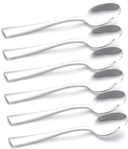 Kaffeelöffel 6 Stück Premium Teelöffel aus Edelstahl, hochglanzpoliert, Löffel mit Modernem und elegantes Design, Espressolöffel, Dessertlöffel, Spülmaschinenffest, Länge 13,5 cm (5,32 Inch)