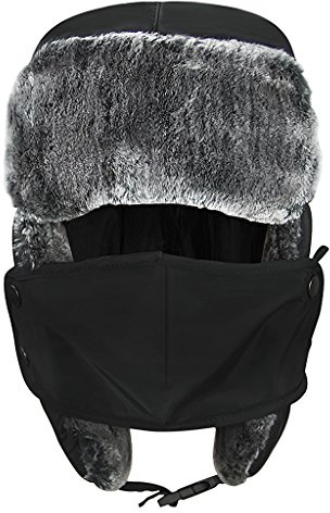 YJZQ Jungen Fliegermütze Fellmütze Warm Wintermütze Kinder Pilotenmütze mit Ohrenklappen Outdoor Ski Mütze
