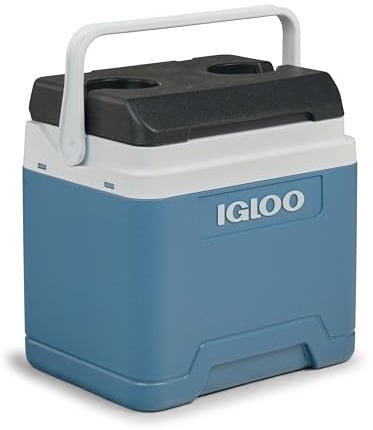 IGLOO IP24 Kühlbox 24L – große Passive Kühlbox in Ice Blue, leicht, robust und tragbar, ideal für Camping, Arbeit, Picknick, Outdoor, Getränke & Snacks – zuverlässige Isolierbox ohne Strom