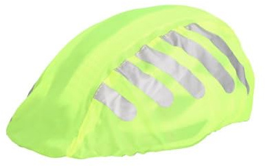 FISCHER Regenschutz für Fahrrad-Helme, mit Reflektoren, wasserabweisend und atmungsaktiv, passend für Größe XS bis XL, neongelb