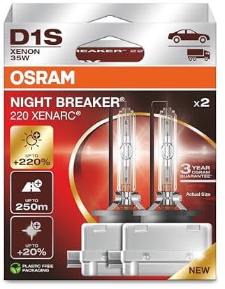 Osram D1S 35W XENARC® NIGHT BREAKER® LASER +220% 3 Jahre Garantie* 2 St