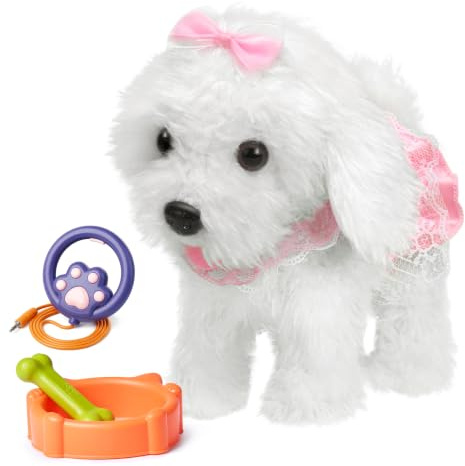 OR OR TU Hund Spielzeug Fernbedienung Elektronische Haustiere Plüschwelpe für Kinder Mädchen 3 4 5 6 7+ Jahre Geschenk, Interaktiver Realistisches Spielzeug