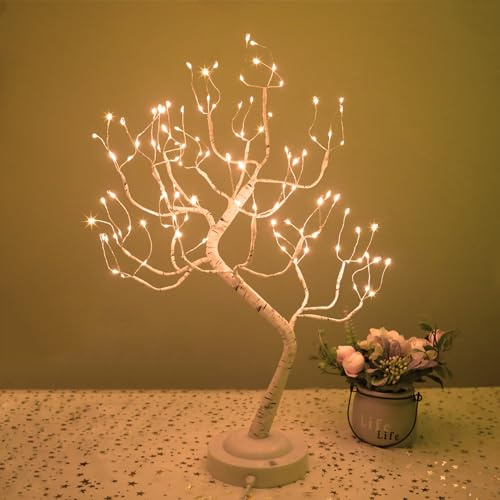 Songlypian LED Baum Lichter, 108 LEDs Birke Lichterbaum Innen, 8 Modi, USB/Batteriebetrieben beleuchteter Birkenbaum, Verstellbare Äste für Zuhause Party Geburtstag Weihnachten Innendekoration