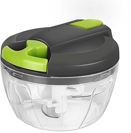 Zwiebelschneider Manuell, 520ML Gemüseschneider, Zwiebel Zerkleinerer | mit Seilzug, Multizerkleinerer, Multischneider, Knoblauchhacker Universalhacker, Manual Food Chopper, Onion Cutter