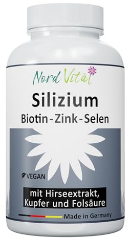 Hochdosiertes Silizium aus Bambus-Extrakt (850 mg), Hirse-Extrakt, Biotin, Zink, Selen, Kupfer, und Folsäure - organisches Silicium mit hoher Bioverfügbarkeit -120 Kapseln -Vegan - deutsche Produktion