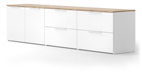 Vicco Wohnwand Wido Weiß/Sonoma | 3 Teile, kombinierbar mit weiteren Elementen der Wido Serie
