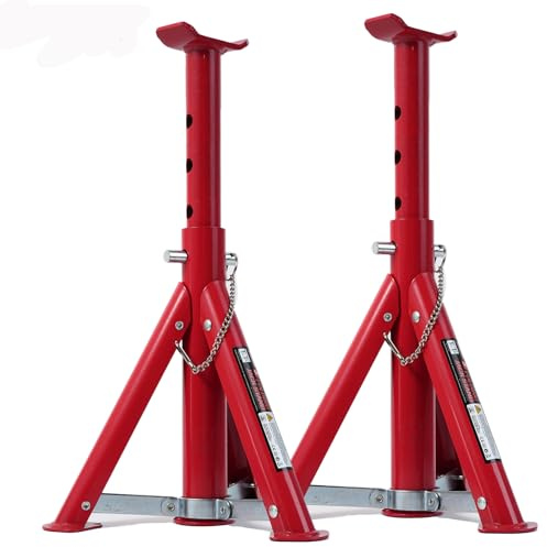 AUTOXBERT Unterstellbock 2 Stück unterstellbock höhenverstellbar 3t Klappbare Stütze mit 277-365 mm Rot