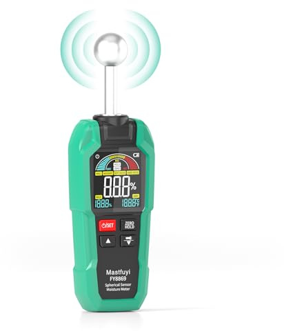 Feuchtigkeitsmessgerät,Zerstörungsfreie Messung Feuchtemessgerät mit Farb-LCD und Akustischem Alarm, für Holz, Wand, Decke, Boden, Wohnmobil