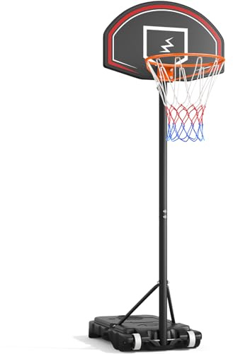 YOLEO Basketballkorb Outdoor für Kinder, 110–210cm Höhenverstellbar, Transportable Basketballständer mit Rollen, Tragbar Kinder Basketballkorb