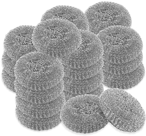 Witap 20 Stück Topfreiniger Ø 10 cm Jumbo Topfkratzer Scheuerreiniger Pfannenreiniger Topfschwamm rund Stahlschwämme