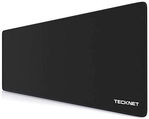 TECKNET Mauspad XXL Speed Gaming, 900x400 mm Schreibtischunterlage Schwarz, Gamer Mouse Pad, Wasserdicht mousepad, Spezielle Oberfläche Verbessert Präzision und Geschwindigkeit, rutschfeste Gummibasis