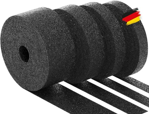 BAUHELD Terrassenpads Rolle 20m x 60mm x 3mm [Made in Germany] - Antirutsch Bautenschutzmatte aus Gummigranulat - Als Unterlegplatten für Terrassen-Fliesen, WPC Terrassen-Dielen, Stelzlager, Balkon