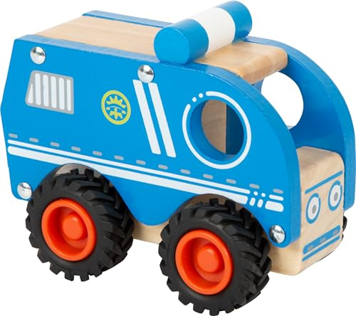small foot Polizeifahrzeug aus Holz, 100% FSC-Zertifiziert, auch für draußen geeignet, ab 18 Monaten, 11077