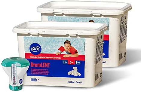 Gre 76025 Brom Lent, Tabletten à 20 g + Dos, schwimmend, 1 + 1, 2 kg