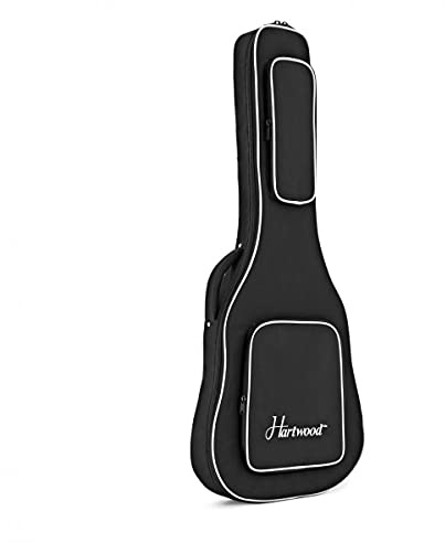 Hartwood Gitarrentasche für 3/4 Größe Akustikgitarren mit Riemen | Langlebige Tasche für 3/4-Akustikgitarren, 20mm Polsterung für ausgezeichneten Schutz, komfortable gepolsterte Schultergurte