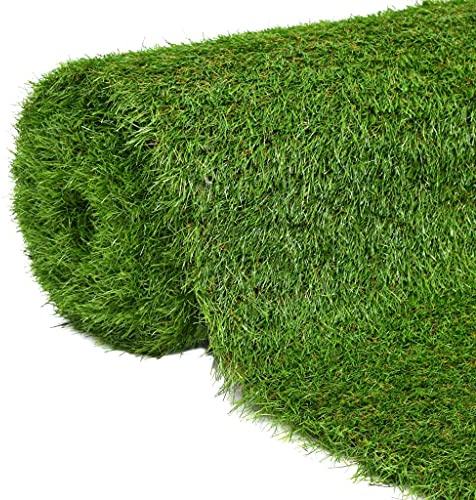 vidaXL Kunstrasen Rasenteppich Kunstrasenteppich Fertigrasen Teppich Garten Balkon Terrasse Kunstrasenmatte Rasen 1x15 m/30 mm Grün