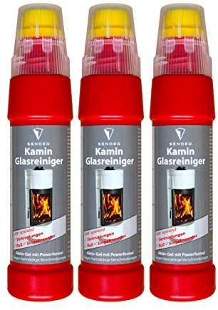Kaminscheibenreiniger SENDEO Aktivgel für Ofen- und Kaminglas | (3x 200ml)