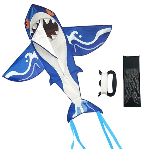 Shark Drachen 80 * 82cm, Flugdrachen Mit 50m Drachenschnur, Lenkdrachen Erwachsene