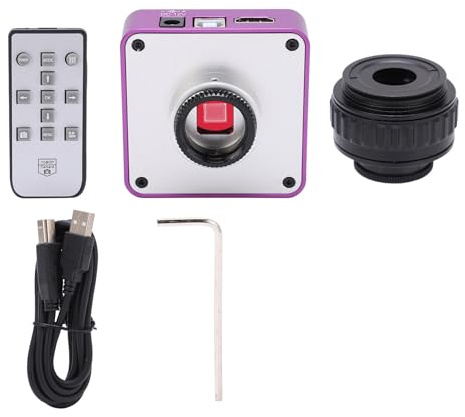 Eujgoov 51MP Mikroskopkamera C-Mount Kamera für Trinokulares Stereomikroskop AC100‑240V (EU Plug)