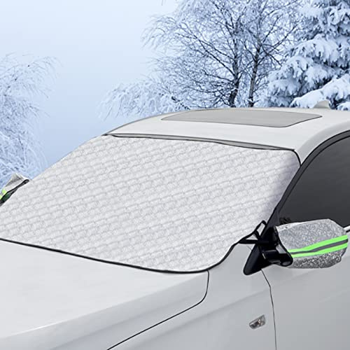 Auto Windschutzscheiben Abdeckung, Eisschutz Frontscheibenabdeckung, Frontscheibenabdeckung Auto Sonnenschutz, Gelten gegen Sonne, Staub, Schnee, EIS, Frost(Silber)