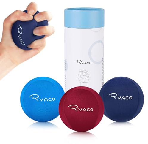 RYACO Handtherapie-Übungs-Stressball-Bundle – 3er-Set – Stressball mit dynamischem Widerstand und Griffverstärkung – therapeutische Handwiederherstellung