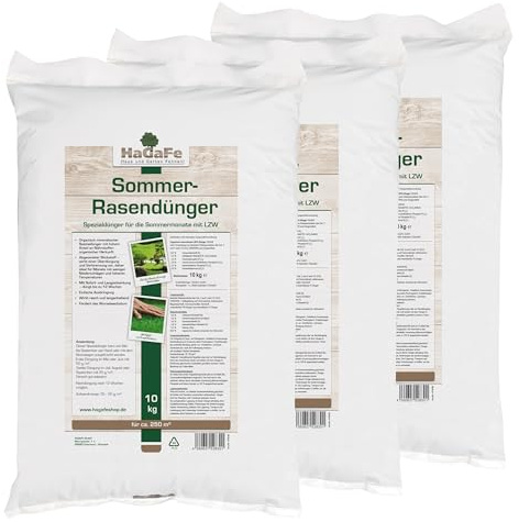 HaGaFe Sommer Rasendünger Sommerrasendünger Spezialdünger organisch mineralisch 30 kg (3x 10 kg)