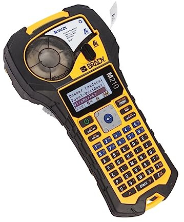 Brady M210 tragbare Etikettendrucker - Beschriftungsgerät & portable Label Printer - Etikettierer Drucker Gerät für Etiketten & beschriften - inkl. 1 Etikettenpatrone - ersetzt BMP21-PLUS