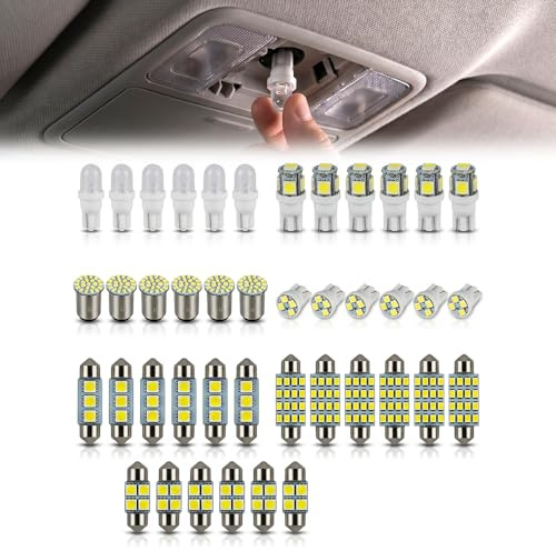 TUWU Led Auto Innenraumbeleuchtung, superhelle weiße Innenraum, Kennzeichenbeleuchtung und Türbeleuchtung, DE3175 T10 31 mm 41 mm 194 für Beleuchtung AutolampenTacho Kfz Armatur Tachometer (42 Pcs)