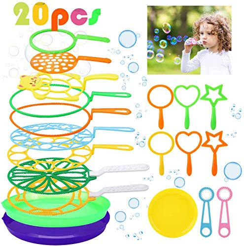 Joyibay Seifenblasen Set, 20 Stücke Kinder Seifenblasen Blase Einstellen Seifenblasen-Zauberstab-Set für Indoor und Outdoor Bubble Maker Spiele, Perfekt für Kindergeburtstag, Partys, Hochzeit