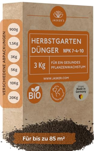 Herbst Pflanzendünger Langzeit-Dünger 3 Kg - 100% Bio Universaldünger & Tierfreundlich - Garten NPK Dünger viel Kalium & Eisen - Blumendünger für Rosen, Hortensien, Rhododendron & Stauden