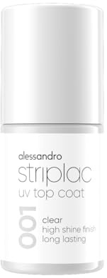alessandro Striplac UV-Top Coat Clear - Glänzende, Kratzfeste Nägel bis zu 15 Tage - Mit & ohne Farbe Anwendbar - Schonende Abziehtechnologie - Vegan - Transparent, 6,5ml