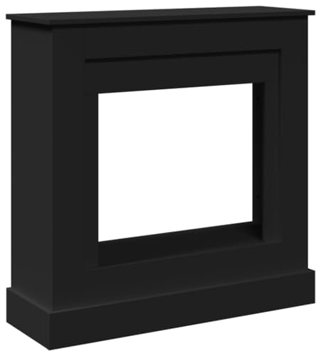 vidaXL Kaminumrandung Schwarz 90x30x90 cm Holzwerkstoff