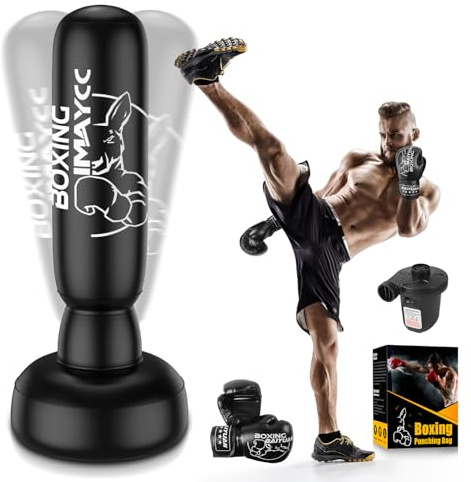 IMAYCC Upgrade Thickened Boxsack Stehend Erwachsene, Neu 180CM Hochwertiges PVC Boxing Bag Set, Punching Bag für Muay Thai, Taekwondo, MMA, Box Training, Sandbag Fitness.(Männer & Frauen)