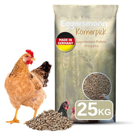 Eggersmann Körnerpick 25 kg Legehennen Pellets Oregano | GVO frei - Hühner Futter - Premium Hühnerfutter - Pellets für Hühner Gänse und Enten in 3mm Pelletgröße