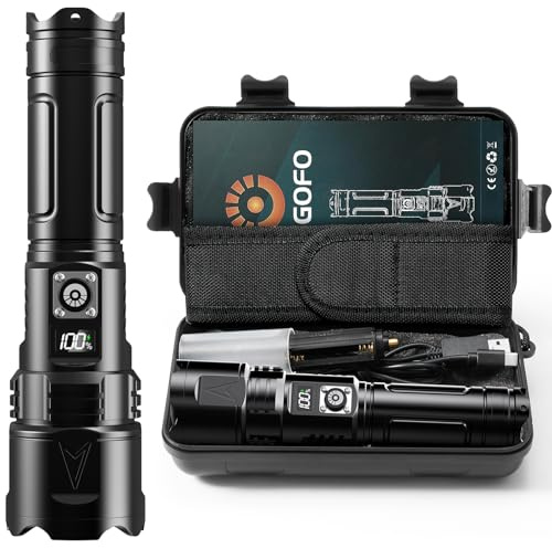 Esgofo LED Taschenlampe Extrem Hell 1000000 Lumen USB C Aufladbar, Große Reichweite Helle Multifunktionale Taktische Taschenlampen, Aufladbare Starke led-taschenlampe langlebig Flashlight Torch Light