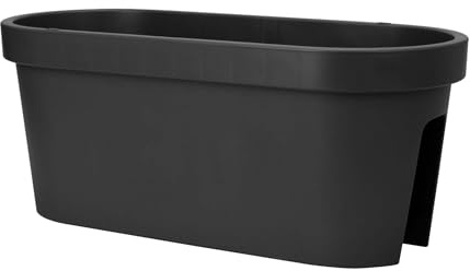 mucHome Geländer Balkonkasten 60x26x25 cm – Blumenkasten Pflanzkasten Blumentopf - Blumenkübel für Balkon & Terrasse (Anthrazit)