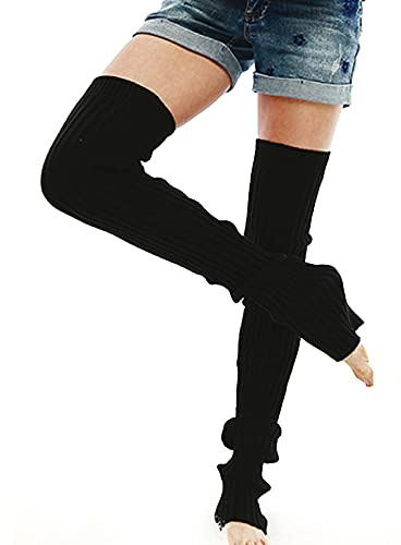 Nanxson Damen Stulpen Lange Gestrickt Beinwärmer Winter Beinstulpen Strumpf | 80er Stulpen,Frauen Gestrickte Strümpfe,Kniestrümpfe,Mädchen Leg Warmers,Warme Beinwärmer,für Ballett,Fitness,Yoga