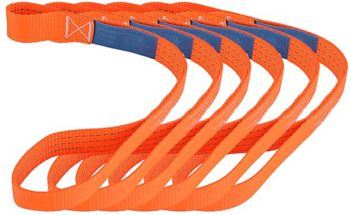 GEARMONSTER 6TLG Gurtschlaufen 450x38mm, Zurrschlaufen 1000kg Spanngurte Schlaufe, Spanngurt 1.000 daN für Auto Motorrad Camping Klettern Aufhängung Transport Ladungssicherung Zurrgurt, EN-12195-2