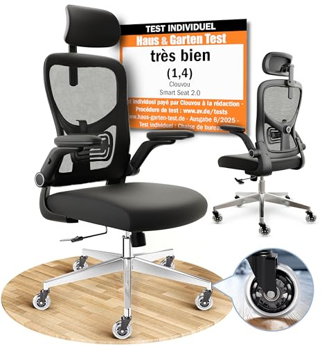 CLOUVOU SmartSeat Bürostuhl Ergonomisch [TESTSIEGER] Schreibtischstuhl 100% individuell einstellbar | Büro Stuhl & Gaming Stuhl | Computerstuhl Home Office Chair Ergonomic | Drehstuhl 150 kg