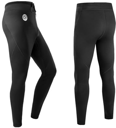 ZCCO Neoprenhose für Herren & Damen – 1,5 mm / 3 mm Lange Tauchhose zum Surfen, Kajakfahren, Schwimmen & Tauchen (1.5mm-Herren-Schwarz, XXL)