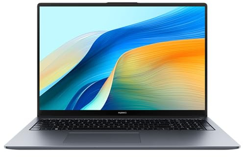 HUAWEI MateBook D 16 2024, 12th Gen Intel Core i5, 16GB RAM, 512GB SSD, 16 Zoll FullView Display, 1,68 kg leichten Gehäuse, Windows 11 Home, Space Gray, Deutsche Version