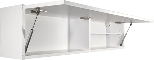 Milionmeblicom Badezimmerschrank Laura Hängeschrank Badezimmermöbel Klappbarer Badezimmer Wandschrank Teleskopöffnung - Mattweiß/Mattweiß, Maße 30 x 120 x 23 cm