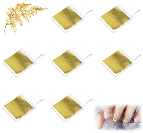 100 Blatt Blattgold Imitation, Blattgold Zum Basteln, Dekorfolie Basteln, Für Nägel, Holz, Möbel Dekoration, DIY Crafting