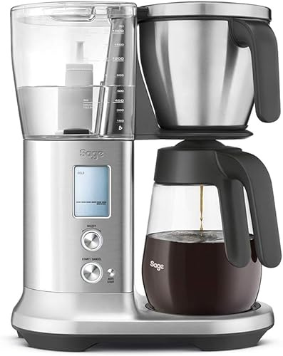 Sage The Precision Brewer Glas, Gebürsteter Edelstahl | Craft Filterkaffee, Flach- & Kegelfilter, 5 Voreinstellungen inkl. Cold Brew, My Brew, Thermocoil PID, 1,7 L