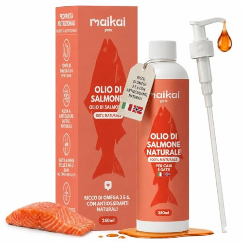 Lachsöl für Hunde und Katzen 100% Natürliches Norwegisches mit Omega 3 6 Gesunde Haut Fellpflege Unterstützung für Gelenke Abwehrkräfte 100 % Natürlich Barf Öl Hund - Maikai
