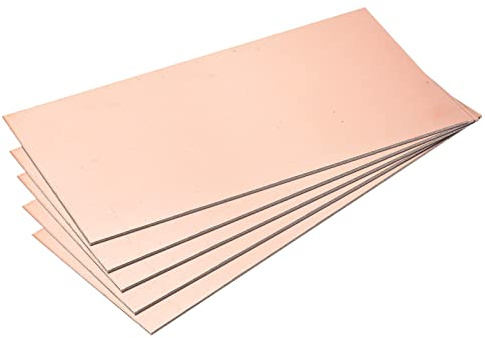 sourcing map 5 Stück PCB Kupfer Plattierte Platinen Laminat 200x100x1.5mm | FR4 Glasfaser Einseitig für Schaltungsprojekte