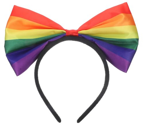 VALICLUD Regenbogen Haarschmuck mit Schleife aus Stoff Tragbares und Hautfreundliches Haarband für Frauen für Partys und Community Events