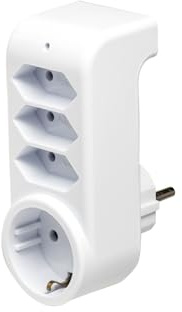 Multistecker Adapterstecker Schutzkontakt Verteiler Mehrfachstecker (4-Fach 1 Schuko and 3 Euro)
